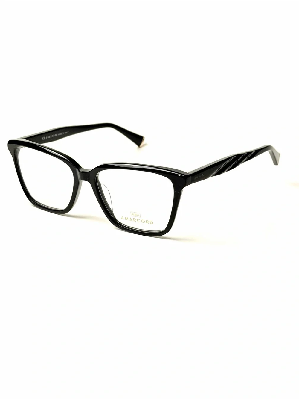 Amarcord AM 264 C.1 Black Plastic Eyeglasses 55-16 Authentic NWT